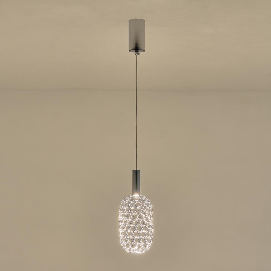 Suspension filaire PERFORATO LED/6,3W/230V 3000K chrome brillant d. 13 cm