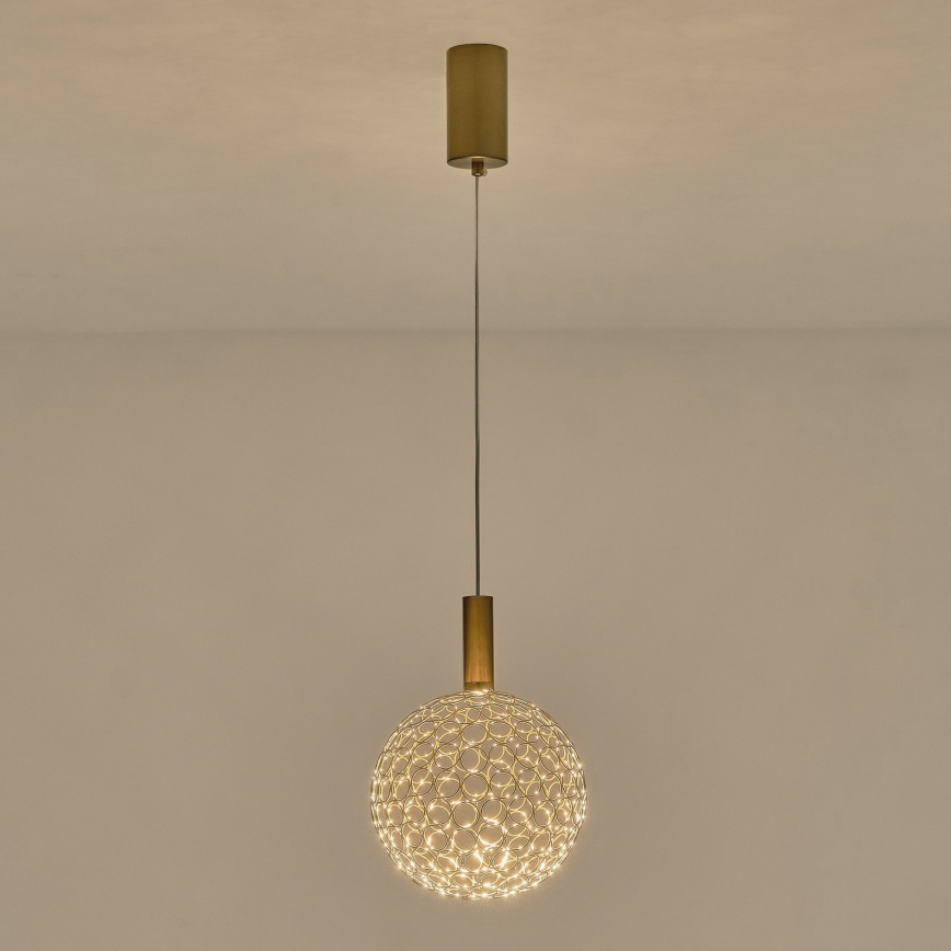Suspension filaire PERFORATO LED/6,3W/230V 3000K doré d. 20 cm
