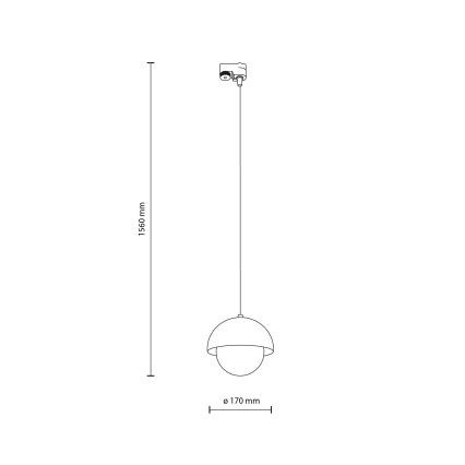 Suspension filaire pour système de rail monophasé BONO 1xG9/8W/230V noir