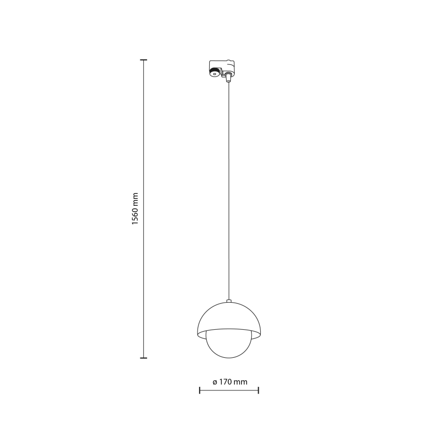 Suspension filaire pour système de rail monophasé BONO 1xG9/8W/230V noir