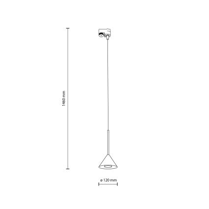 Suspension filaire pour système de rail monophasé CONO MINI 1xGU10/10W/230V noir