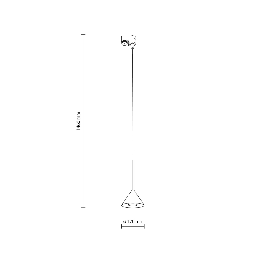 Suspension filaire pour système de rail monophasé CONO MINI 1xGU10/10W/230V noir