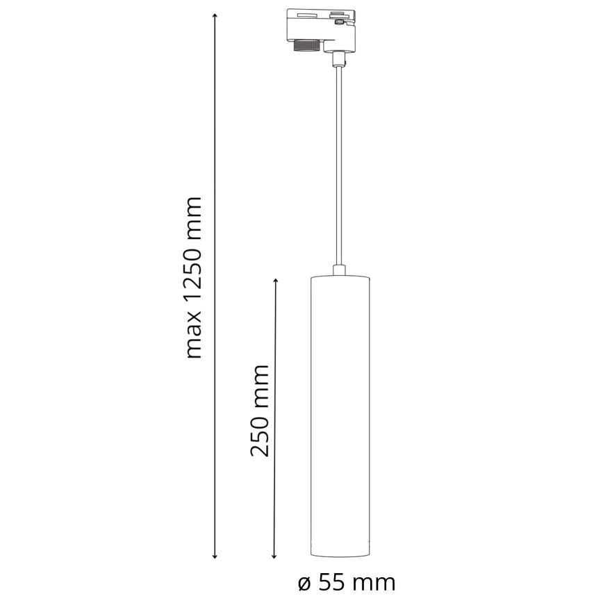 Suspension filaire pour système de rail MARIBEL 3xGU10/10W/230V + 1 m rail système noir