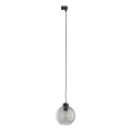 Suspension filaire pour système de rail monophasé CUBUS 1xE27/15W/230V noir/fumé noir