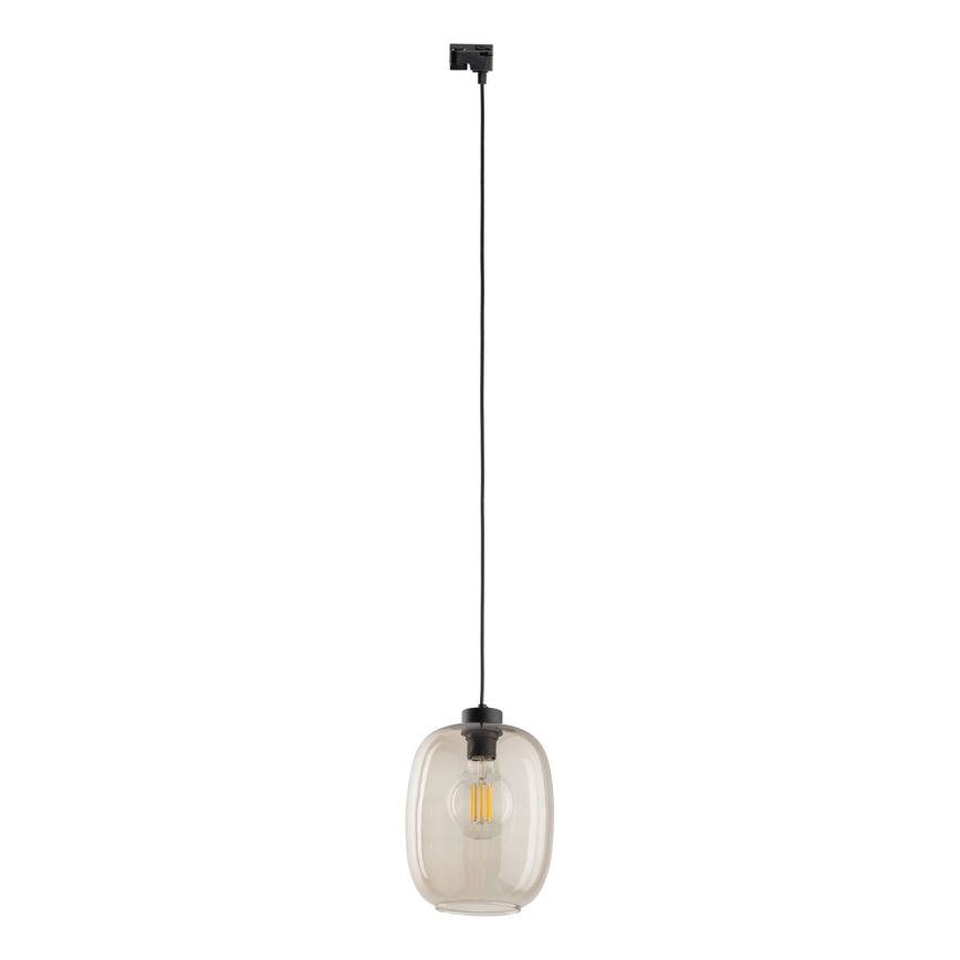 Suspension filaire pour système de rail monophasé ELIO 1xE27/15W/230V noir/fumé beige