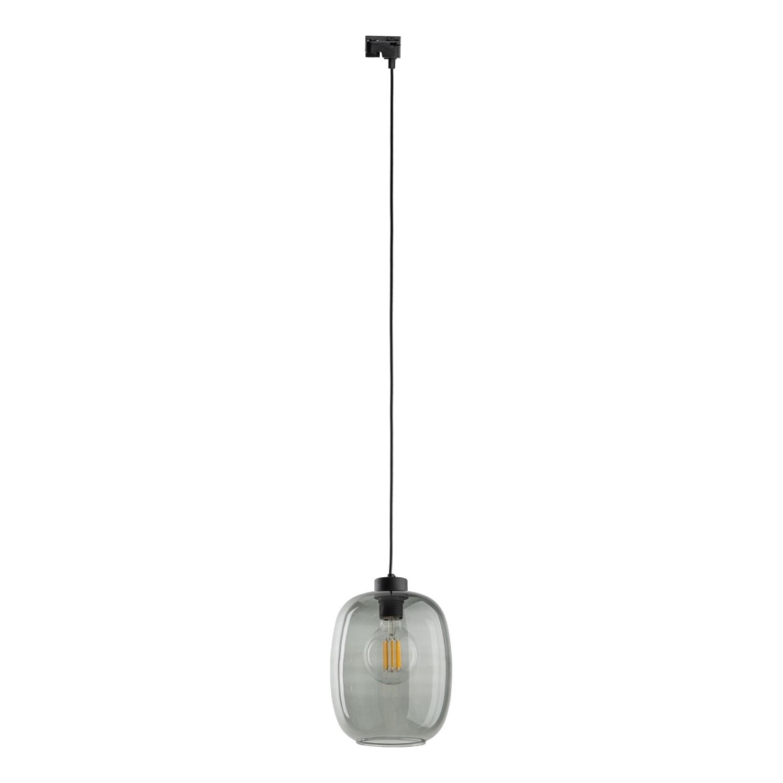 Suspension filaire pour système de rail monophasé ELIO 1xE27/15W/230V noir/fumé noir