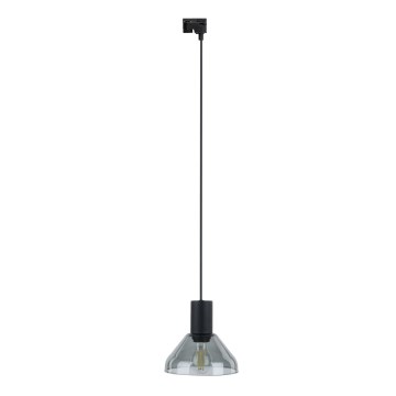 Suspension filaire pour système de rail monophasé NEO 1xE27/15W/230V noir/fumé noir
