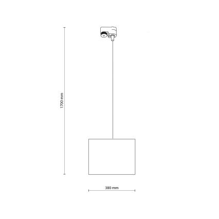 Suspension filaire pour système de rail monophasé TRACER 1xE27/15W/230V d. 38 cm noir