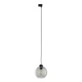 Suspension filaire pour système de rail triphasé CUBUS 1xE27/15W/230V noir/fumé noir