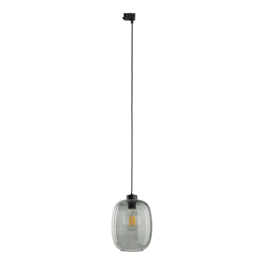 Suspension filaire pour système de rail triphasé ELIO 1xE27/15W/230V noir/fumé noir