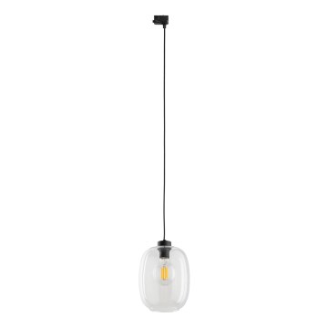 Suspension filaire pour système de rail triphasé ELIO 1xE27/15W/230V noir/transparent