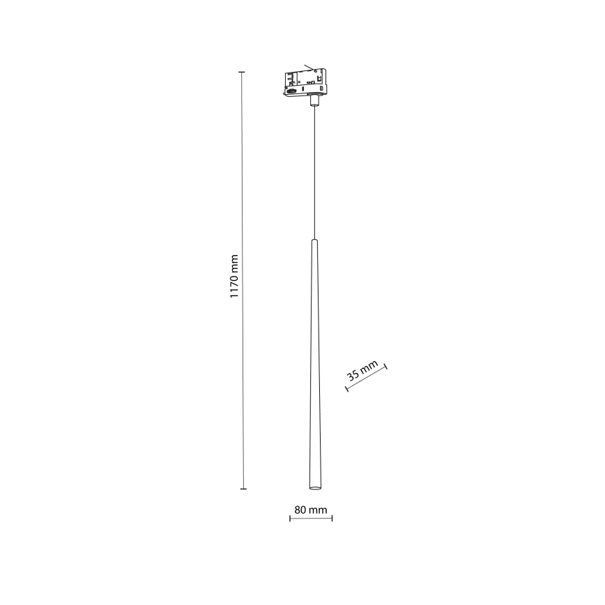 Suspension filaire pour système de rail triphasé PIANO 1xG9/8W/230V doré/noir