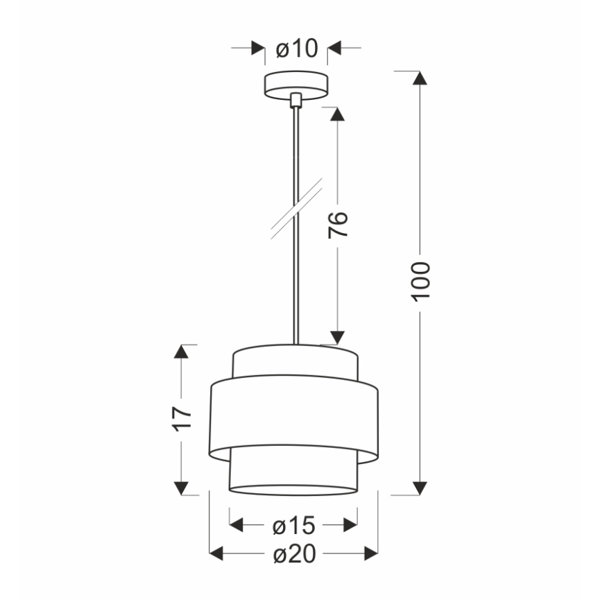 Suspension filaire PRESTIGE 1xE27/40W/230V doré/noir