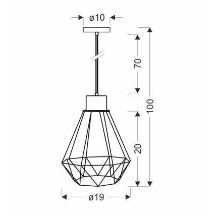 Suspension filaire PRIMO 1xE27/60W/230V
