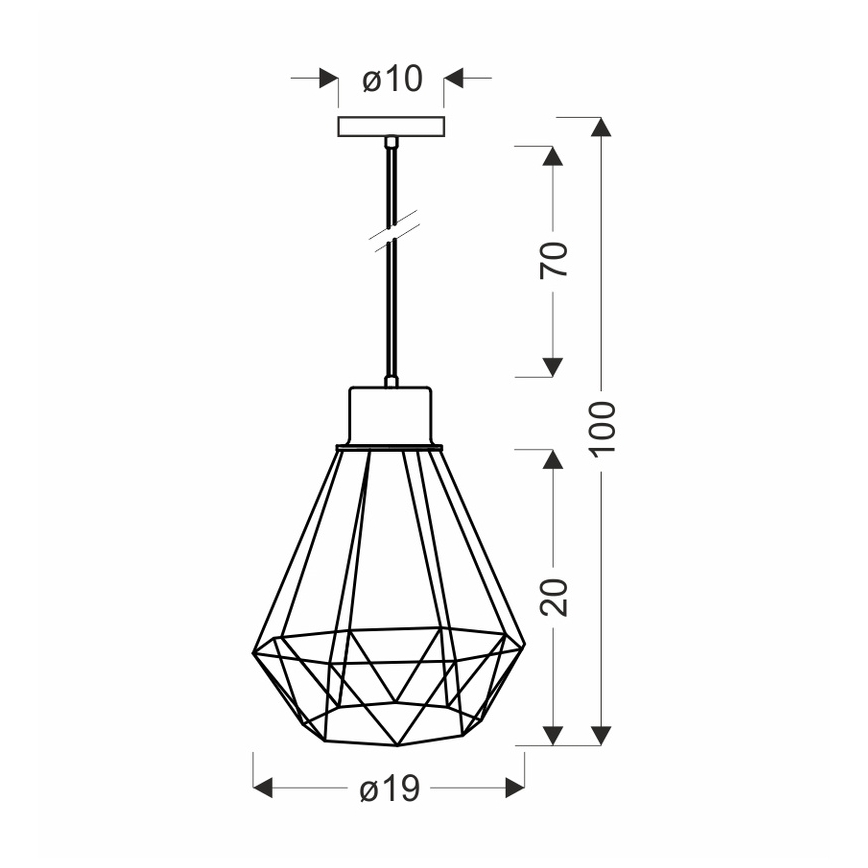 Suspension filaire PRIMO 1xE27/60W/230V