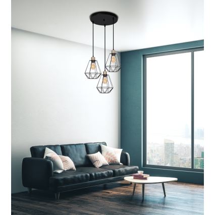 Suspension filaire PRIMO 3xE27/60W/230V
