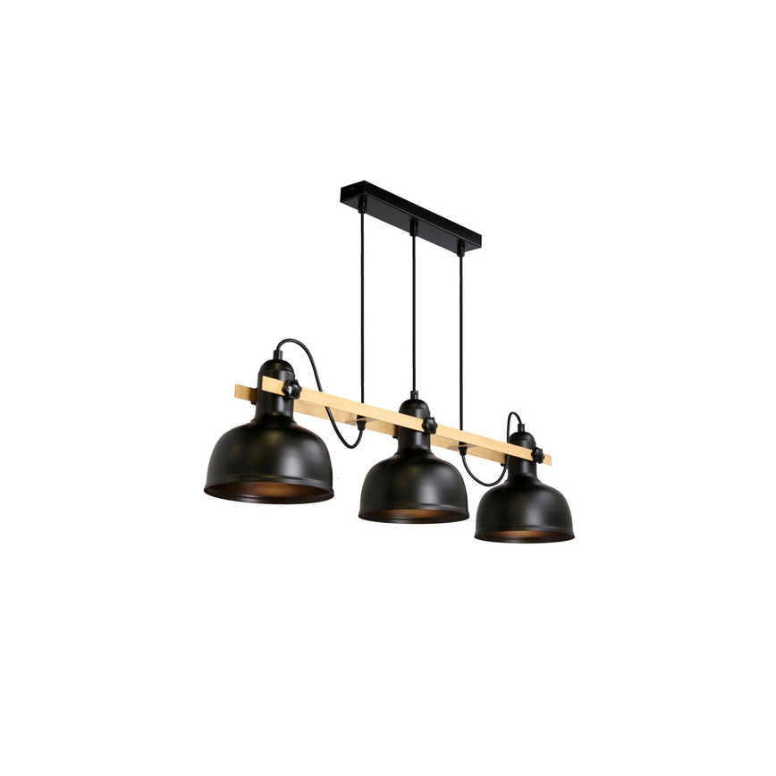 Suspension filaire RENO 3xE27/40W/230V noir/marron