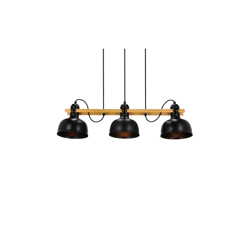 Suspension filaire RENO 3xE27/40W/230V noir/marron