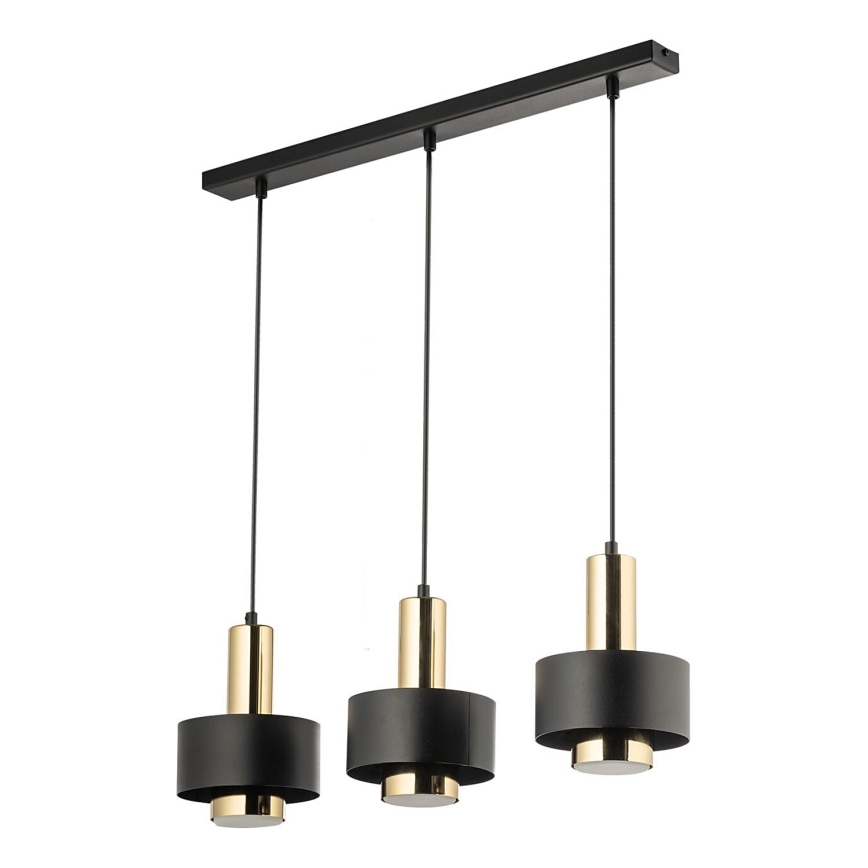 Suspension filaire RIF LUX 3xGX53/12W/230V noir/doré