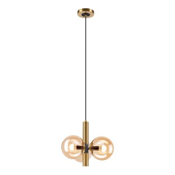 Suspension filaire ROLLO 3xE14/5W/230V doré/fumé beige