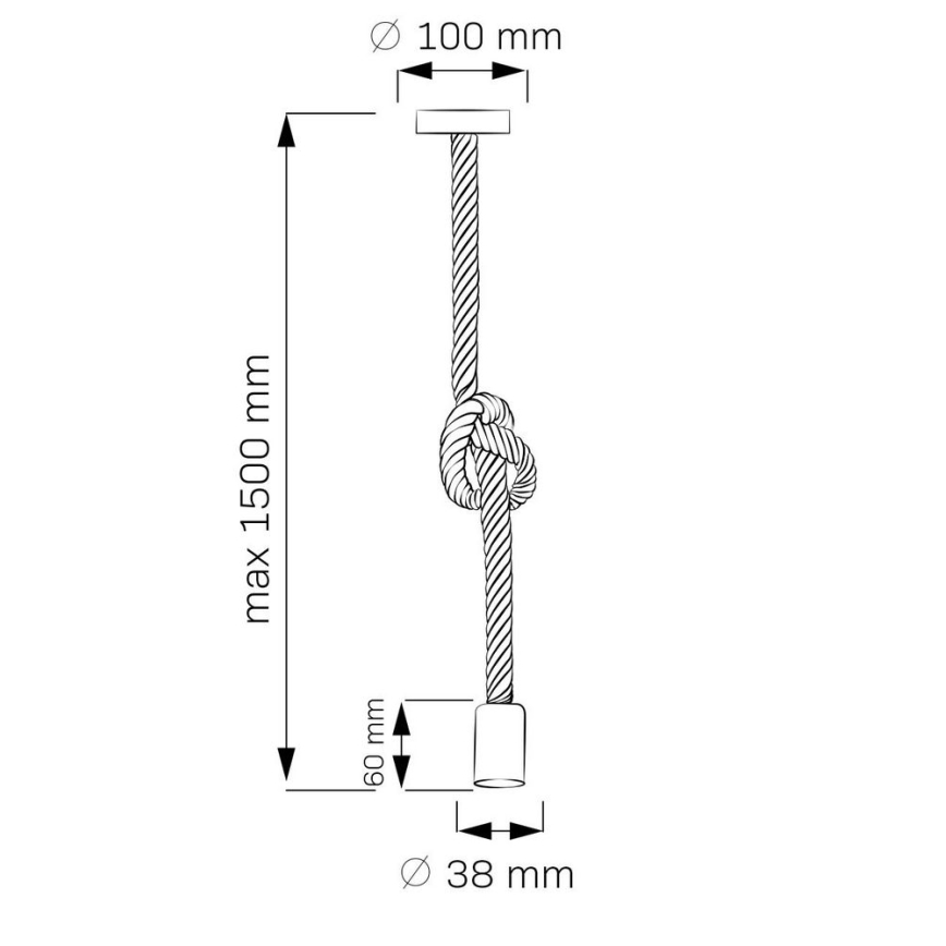 Suspension filaire ROPE 1xE27/12W/230V