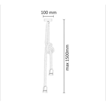 Suspension filaire ROPE 2xE27/12W/230V