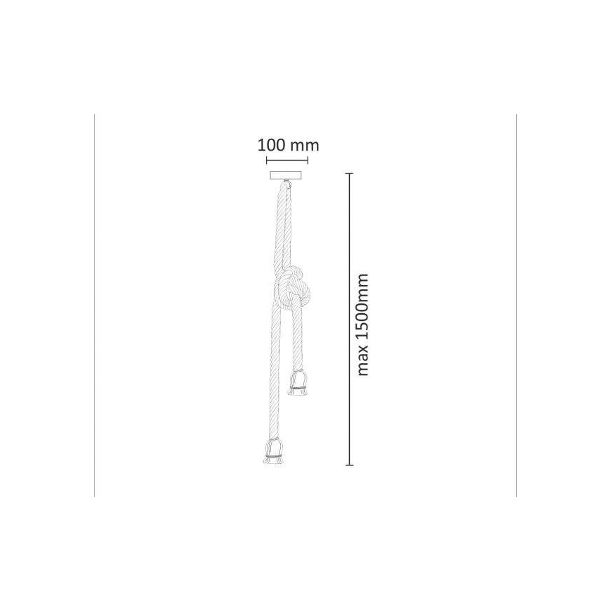 Suspension filaire ROPE 2xE27/12W/230V