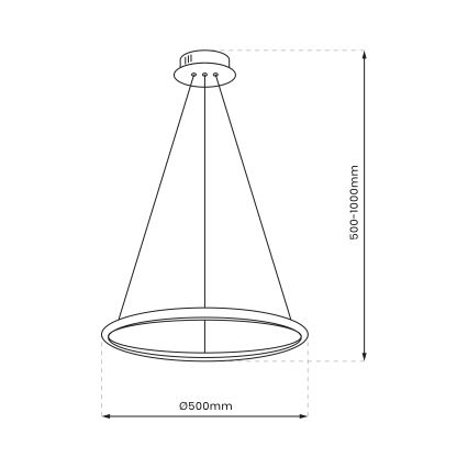 Suspension filaire ROTONDA LED/27W/230V chrome mat