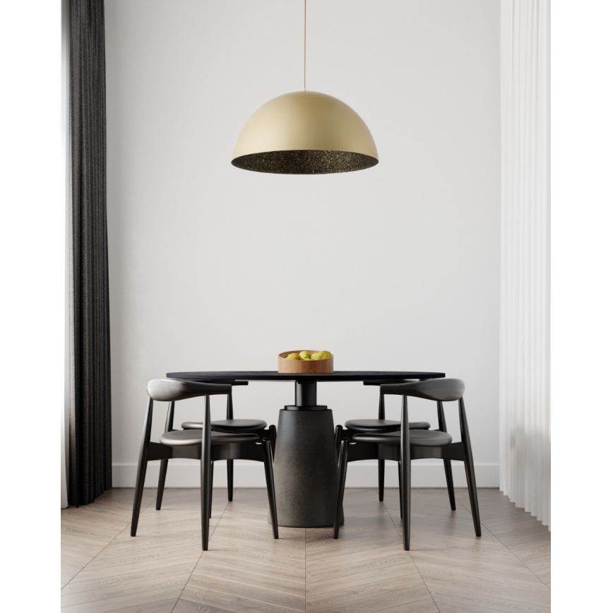 Suspension filaire SFERA 1xE27/60W/230V diam. 50 cm doré/noir