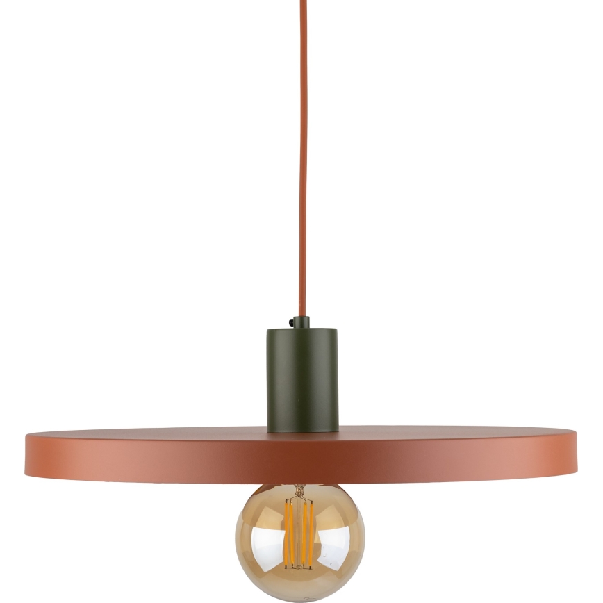 Suspension filaire SILA 1xE27/15W/230V d. 40 cm brique/vert