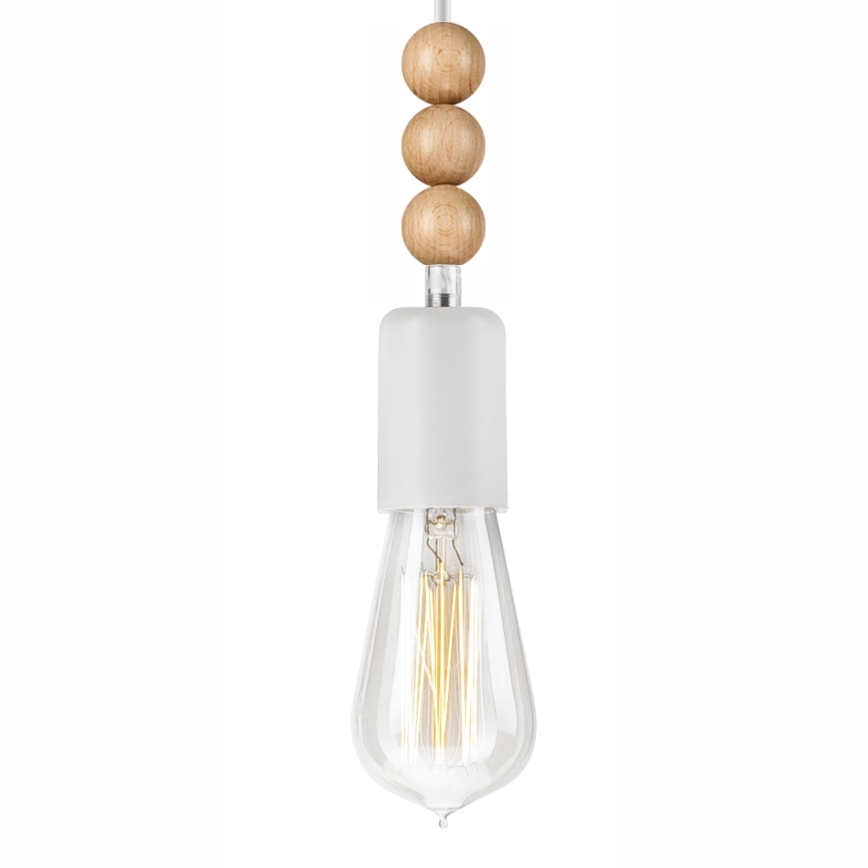 Suspension filaire SIMON 1xE27/60W/230V hêtre - certifié FSC