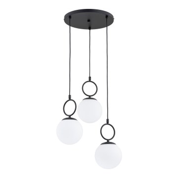 Suspension filaire SITRO 3xE14/10W/230V noir/blanc