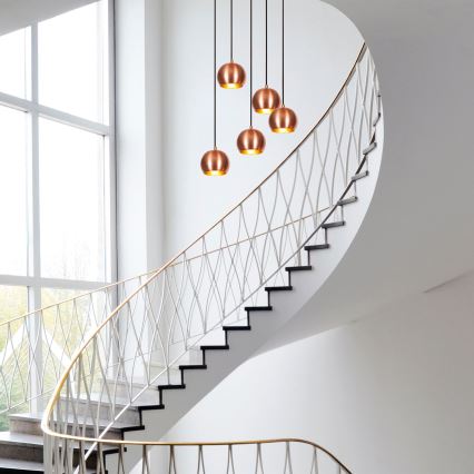 Suspension filaire SIVANI 5xE27/40W/230V cuivre