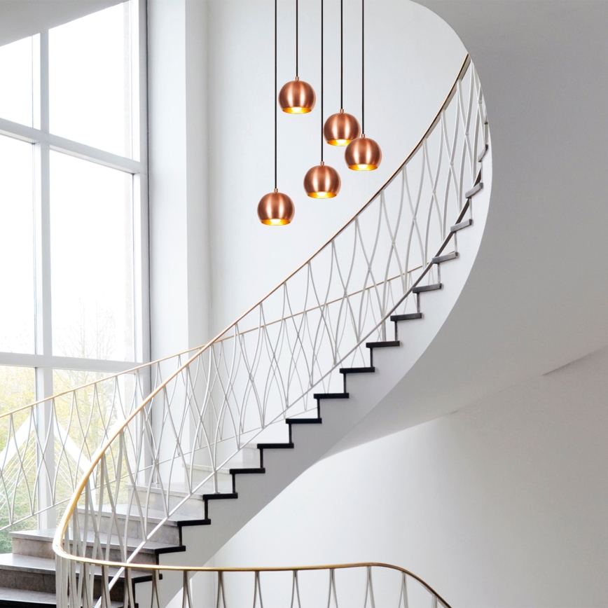 Suspension filaire SIVANI 5xE27/40W/230V cuivre