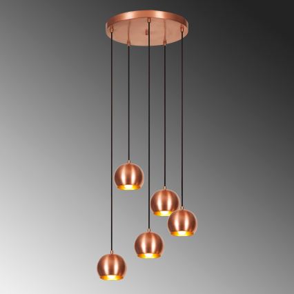 Suspension filaire SIVANI 5xE27/40W/230V cuivre