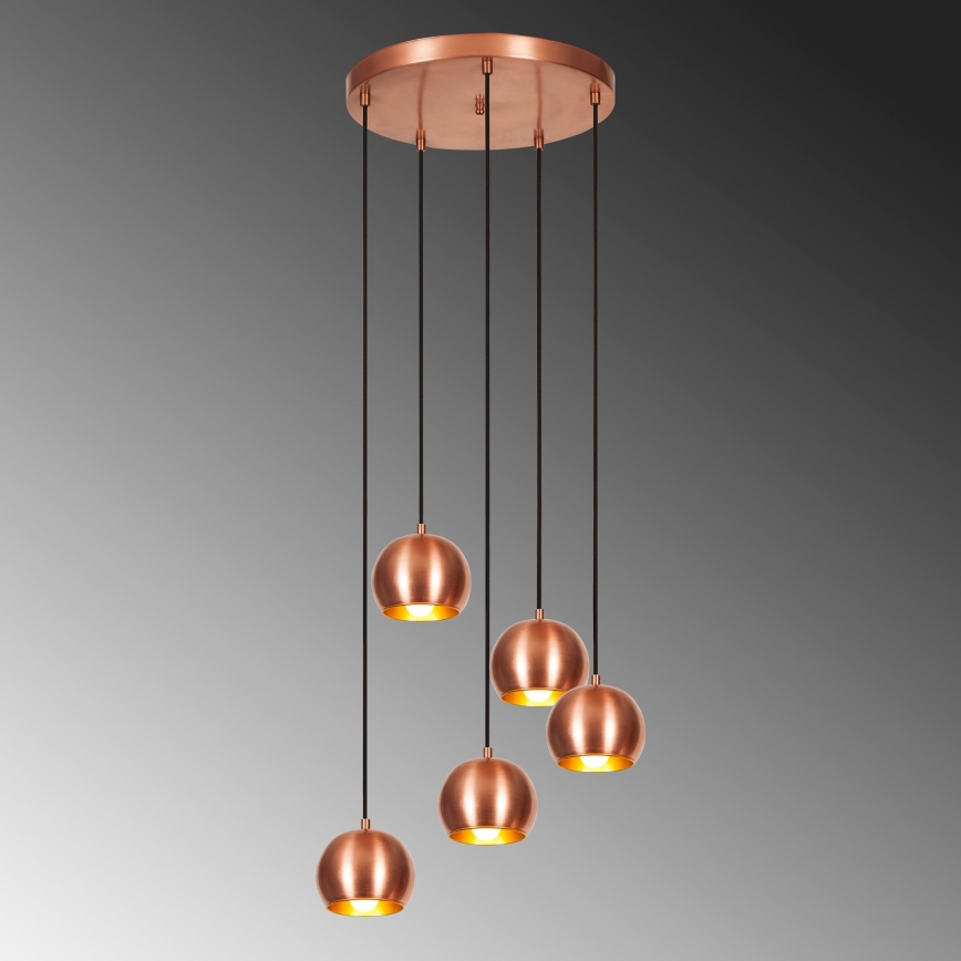 Suspension filaire SIVANI 5xE27/40W/230V cuivre