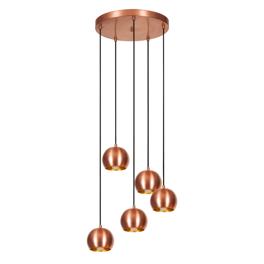 Suspension filaire SIVANI 5xE27/40W/230V cuivre