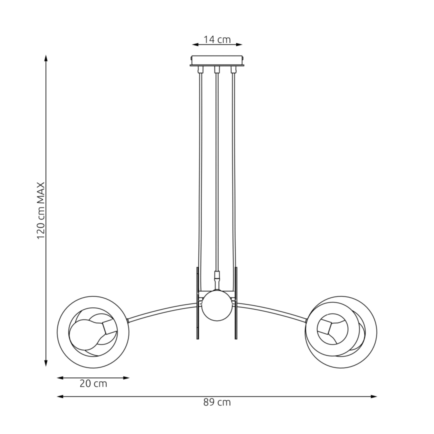 Suspension filaire SKIVA 4xE27/15W/230V noir/beige