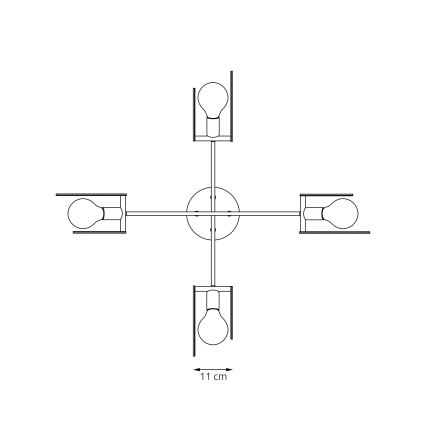 Suspension filaire SKIVA 4xE27/15W/230V noir/beige