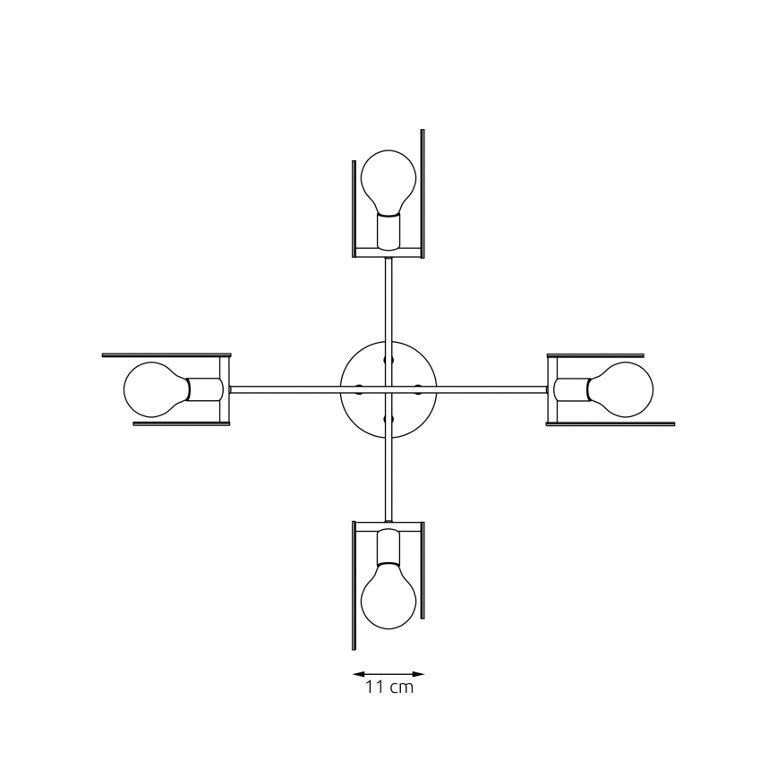 Suspension filaire SKIVA 4xE27/15W/230V noir/beige