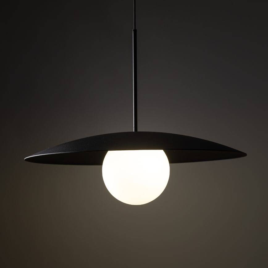 Suspension filaire SLATE 1xE27/15W/230V d. 65 cm noir