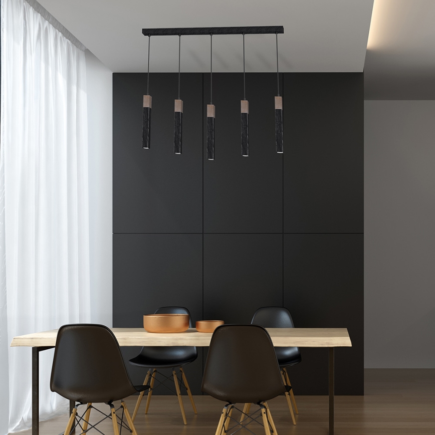 Suspension filaire SOLO 5xGU10/MR11/40W/230V noire
