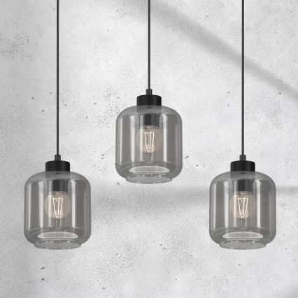 Suspension filaire SOMBRA 3xE27/60W/230V gris