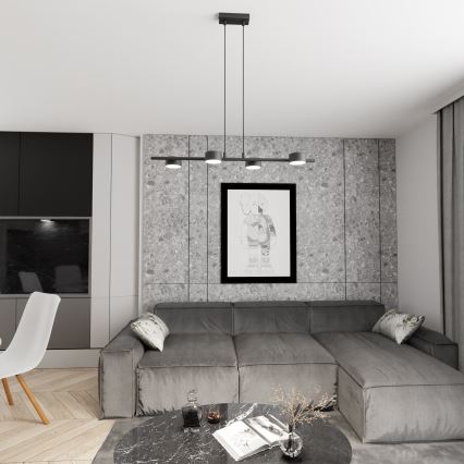 Suspension filaire SORA 4xGX53/12W/230V noir