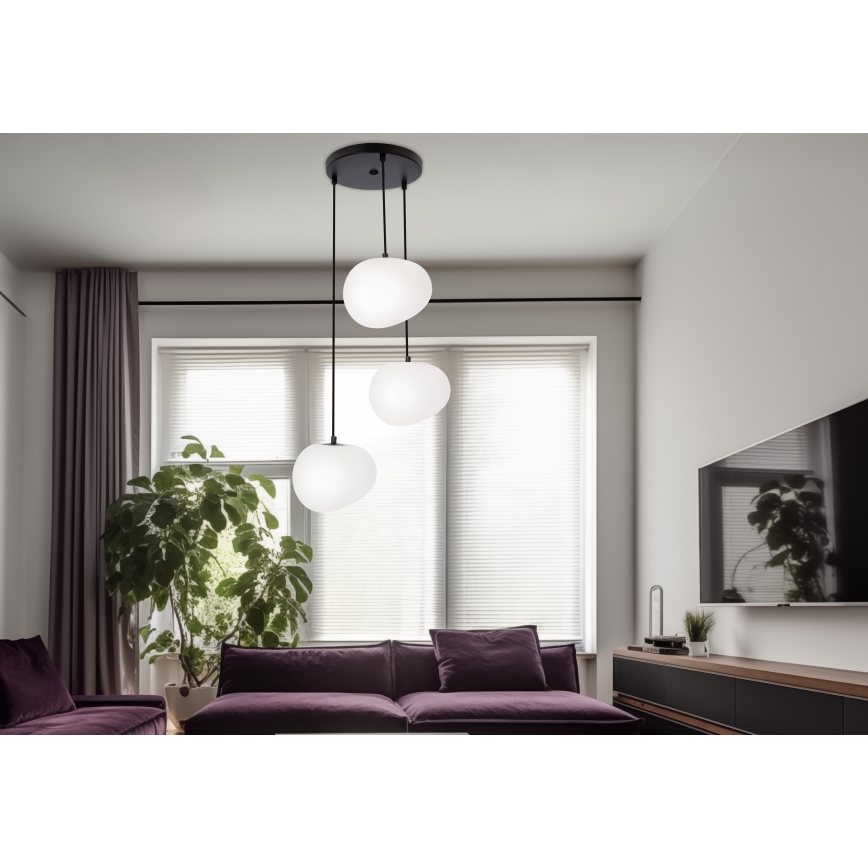 Suspension filaire STONES 3xE27/40W/230V