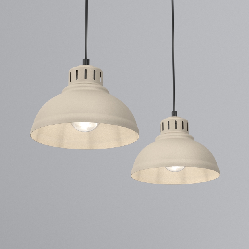 Suspension filaire SVEN 2xE27/15W/230V beige