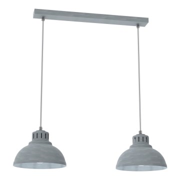 Suspension filaire SVEN 2xE27/15W/230V gris