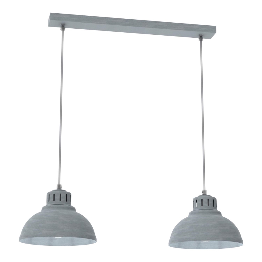 Suspension filaire SVEN 2xE27/15W/230V gris