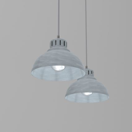 Suspension filaire SVEN 2xE27/15W/230V gris