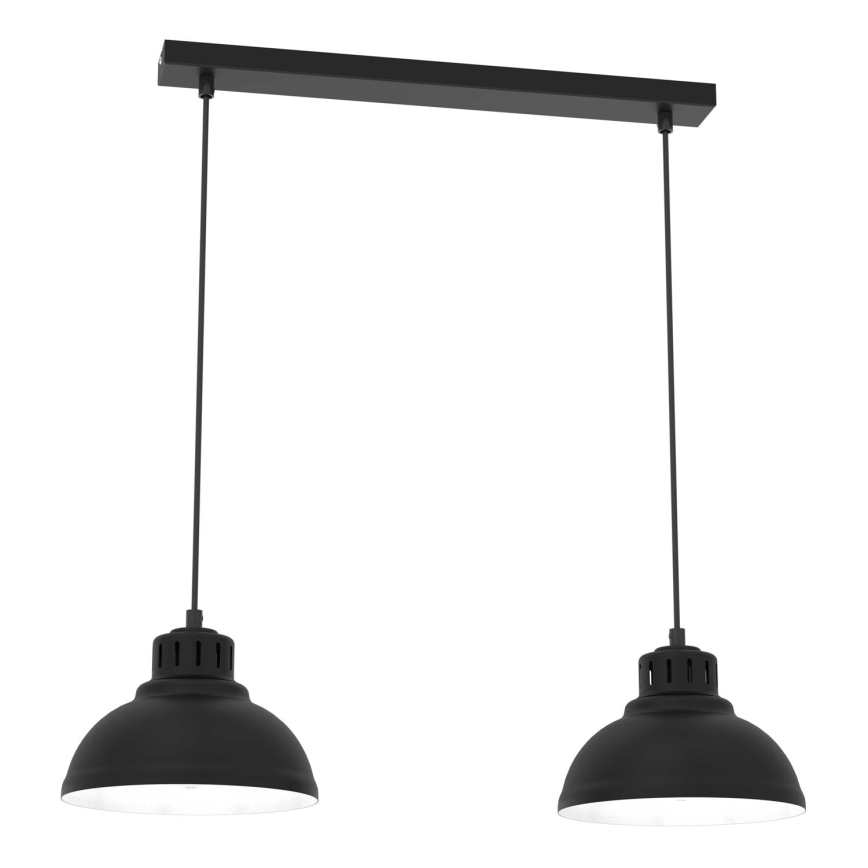 Suspension filaire SVEN 2xE27/15W/230V noir